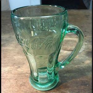 Heavy Glass Coke Mug w Handle